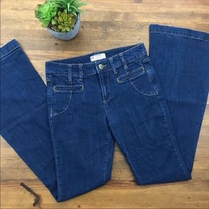 Free People Flare Jeans Dark Wash Sz 28 EUC Retro